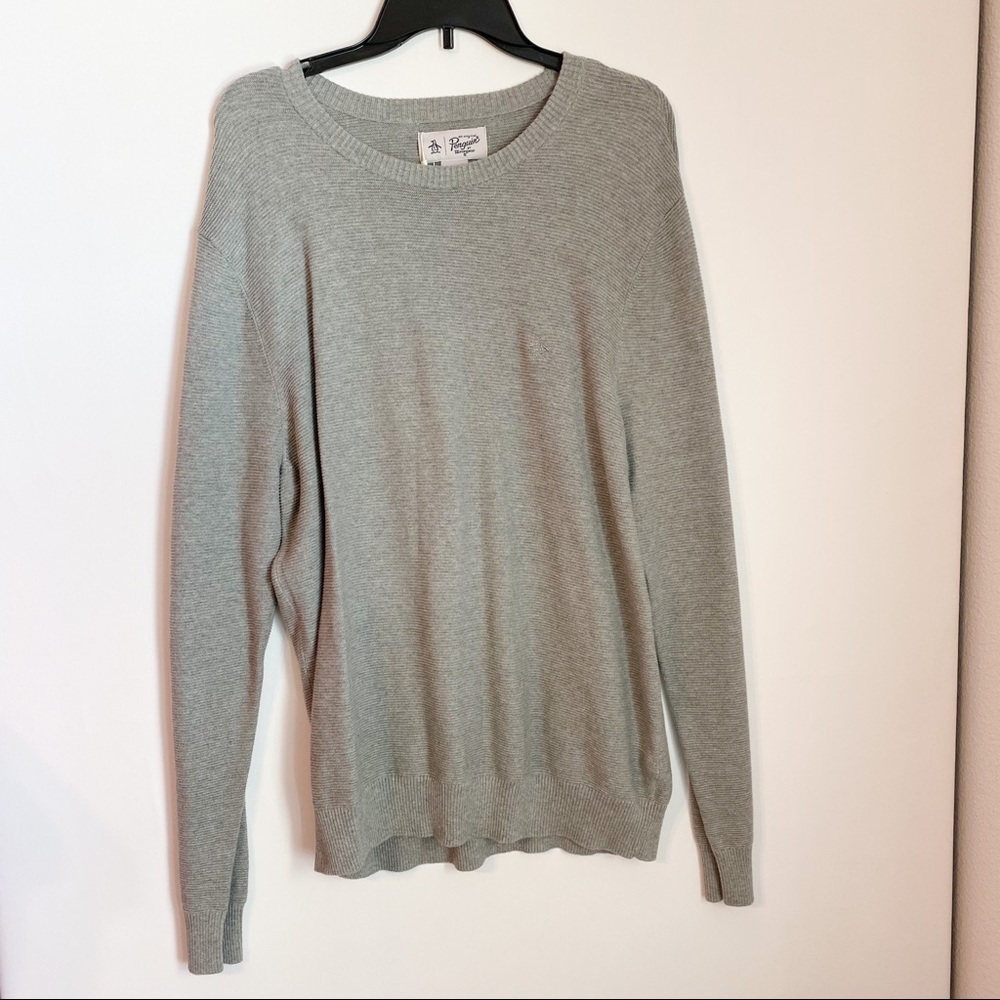 Original penguin rain heather grey XL sweater - Picture 2 of 7
